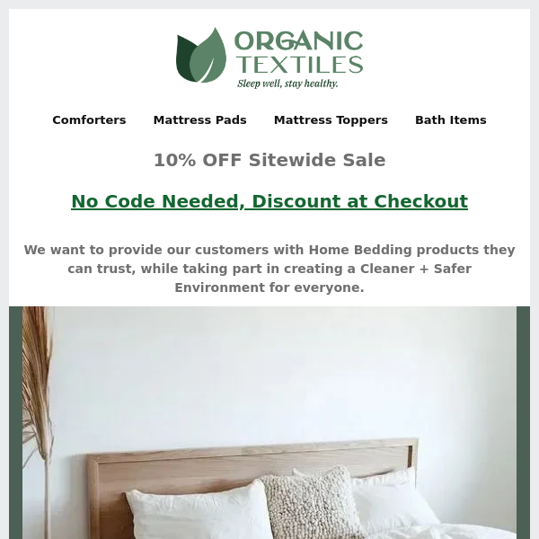Grab 10% OFF Sitewide Sale - Organic Textiles