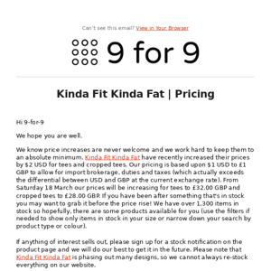 Kinda Fit Kinda Fat | Pricing update