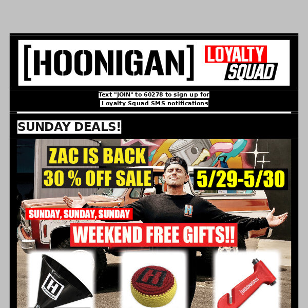 SUNDAY, SUNDAY, SUNDAY DEALS