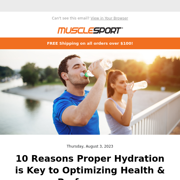 💦 10 Reasons Proper Hydration is Key to Optimizing Health & Performance - Blog Feature