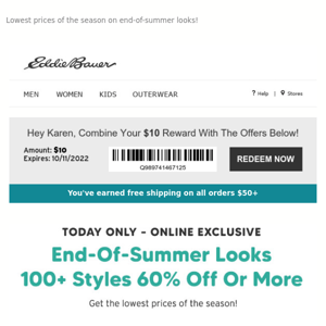 TODAY ONLY! 100+ Summer Styles 60% Off Or More