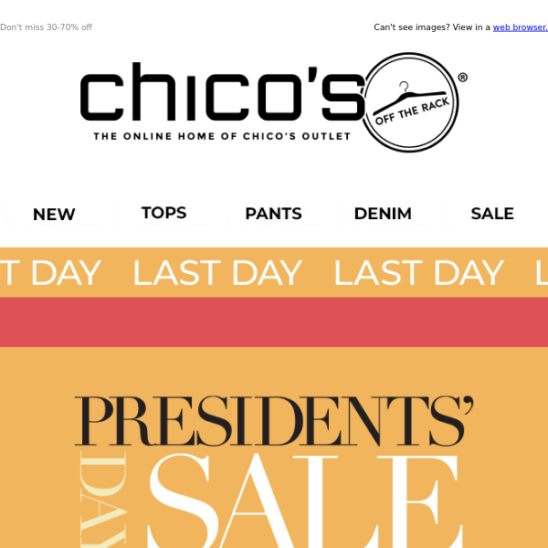 Final day of our Presidents' Day Sale
