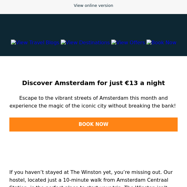 Discover Amsterdam for just €13 a night! 🇳🇱