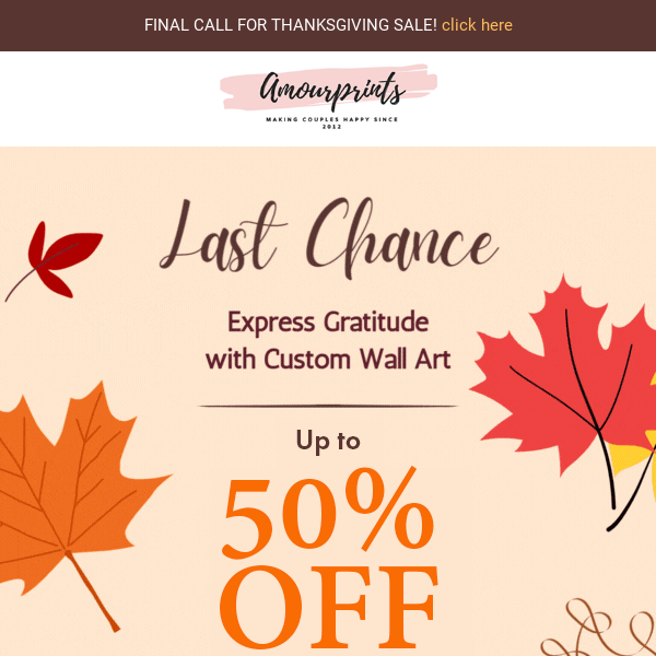 Feeling Grateful This Season? Get 50% OFF + $10 OFF