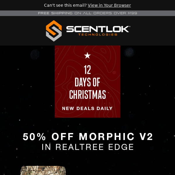 12 Days of Christmas Sale! 50% off Morphic V2 in RealTree Edge