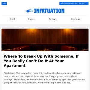 Where To Break Up