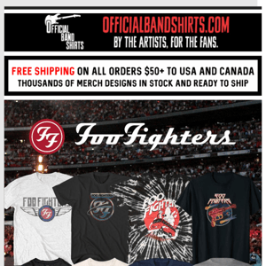 🔥 Check out Foo Fighters' eye-popping new t-shirts