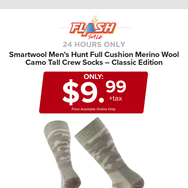 🔥  24 HOURS ONLY | SMARTWOOL MENS SOCK | FLASH SALE