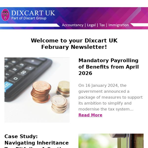 Welcome to your February Dixcart Newsletter
