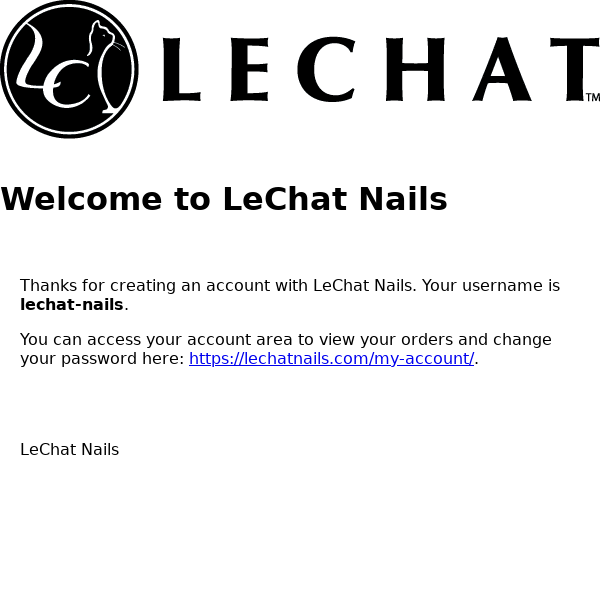 Your account on LeChat Nails