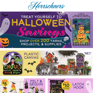Don't be scared! Shop deals on 200+ Yarns, Projects, & Supplies…
