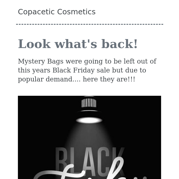 Black Friday Mystery Bags!!!
