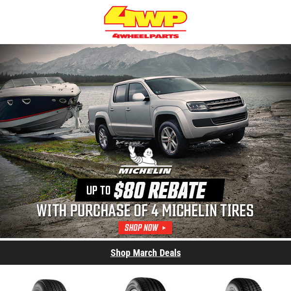 🌟 Don't Miss Out! Up to $80 Rebate on Michelin Tires Ends Tuesday! 