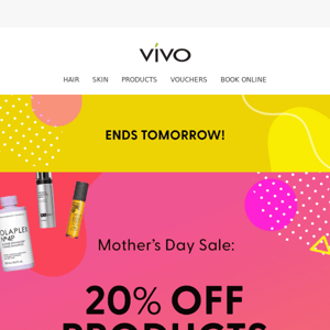 Save 20% OFF!🎁 Mother's Day Sale Ends Tomorrow!