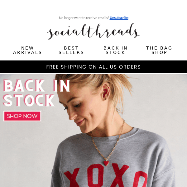 The XOXO Sweatshirt is BACK IN STOCK (for now)!