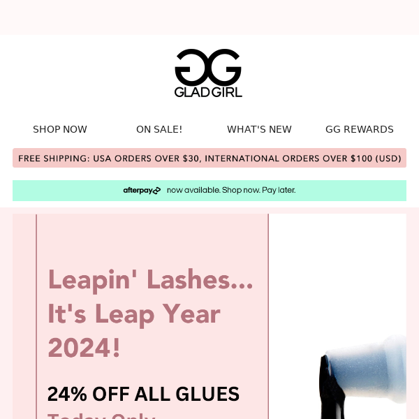 24% OFF ALL GLUES TODAY ONLY! Leapin' Lashes 😍