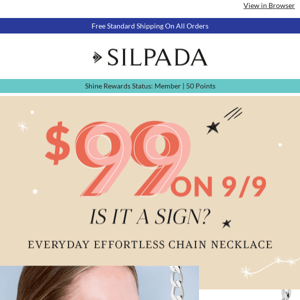 OOPS! $99 Chain Necklace ends 9/10, not 10/10!