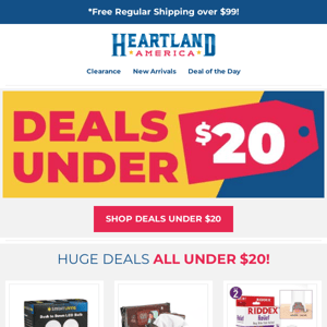 Under $20 💥 Mega Deals from Heartland America