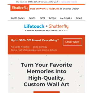 Create stylish statement walls as unique as you + 50% OFF almost everything at Shutterfly
