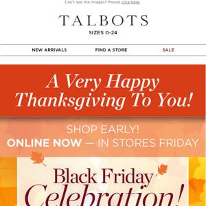 Happy Thanksgiving! Enjoy up to 50% off Black Friday DEALS