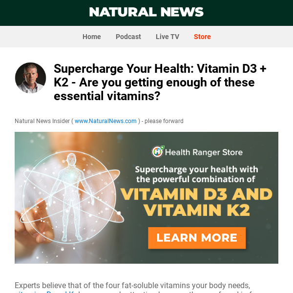 Supercharge Your Health: Vitamin D3 + K2 - Are you getting enough of these essential vitamins?