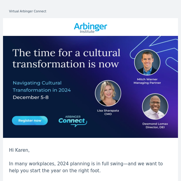[Virtual Arbinger Connect] Navigating cultural transformation in 2024 and beyond 