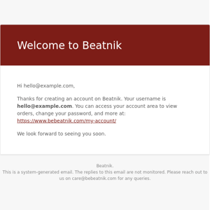 Your Beatnik account has been created!