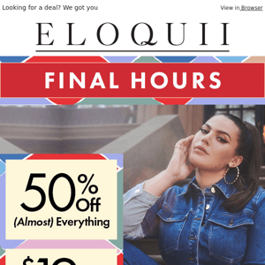 HOURS LEFT TO SAVE!