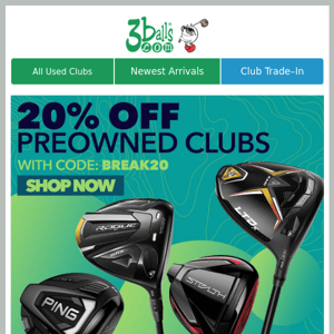 20% Off Used Clubs - Shop Now & Save