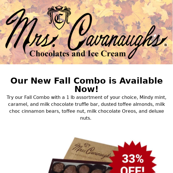 Save 33% with our New Fall Combo and check out our new items.
