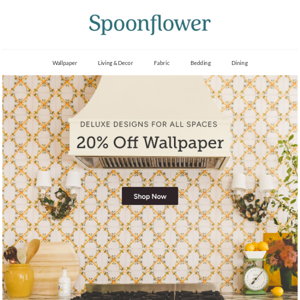 Deluxe wallpaper designs for all spaces, now 20% off!