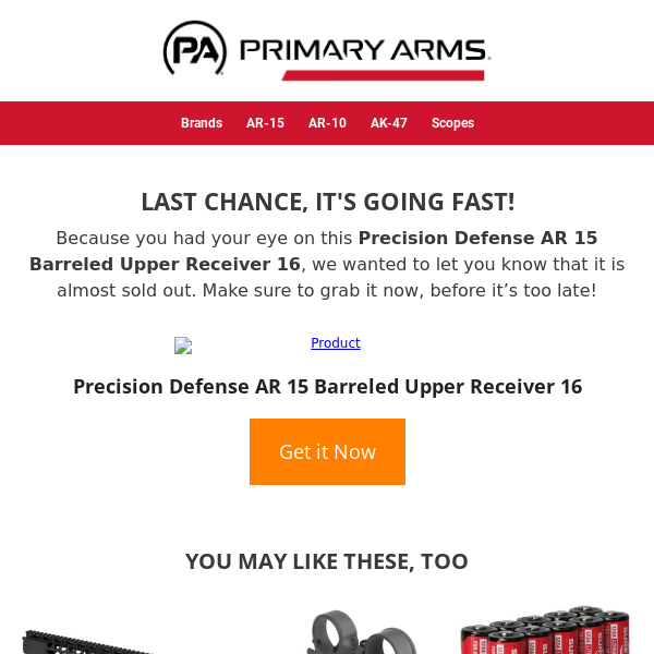 ⚡ It’s almost gone! See if Precision Defense AR 15 Barreled Upper Receiver 16 is available ⚡