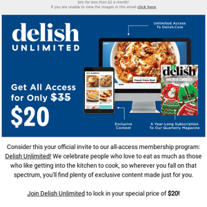 Find your new favorite recipe when you join Delish unlimited today 🤤