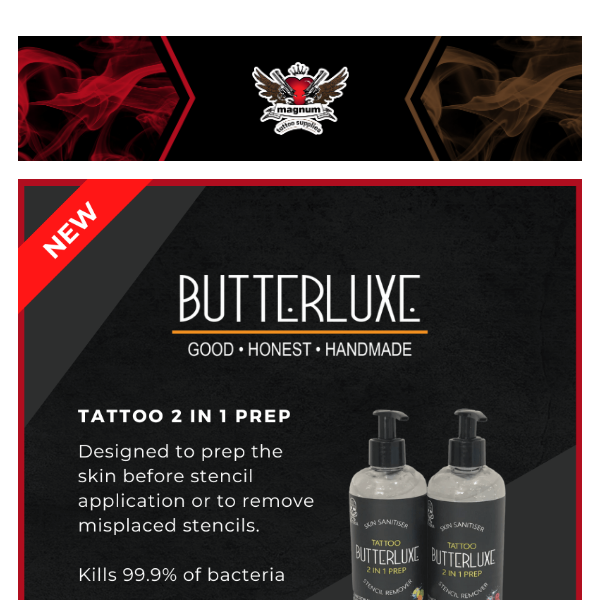 New Butterluxe Stencil Products - Magnum Tattoo Supplies UK