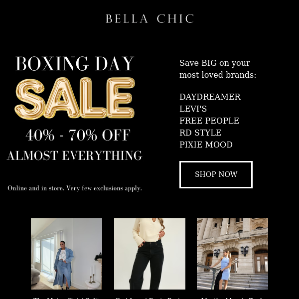 Boxing Day Sale Is Here -