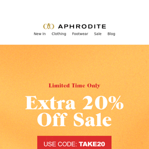 Expires Soon : Extra 20% Off Sale