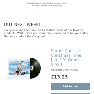 LAST CALL! Status Quo - It's Christmas Time [Ltd 10" Green Vinyl]
