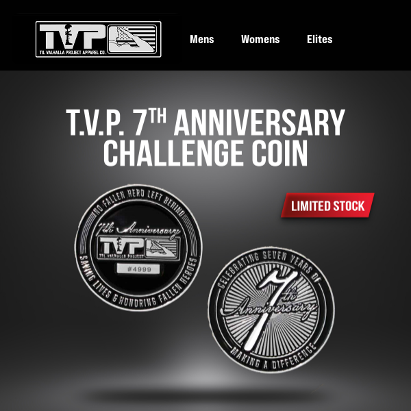 NOW AVAILABLE ➝ Limited-edition T.V.P. Challenge Coin