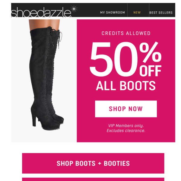 50% Off All Boots!