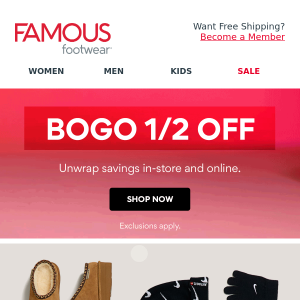 Bogo sale sale famous footwear