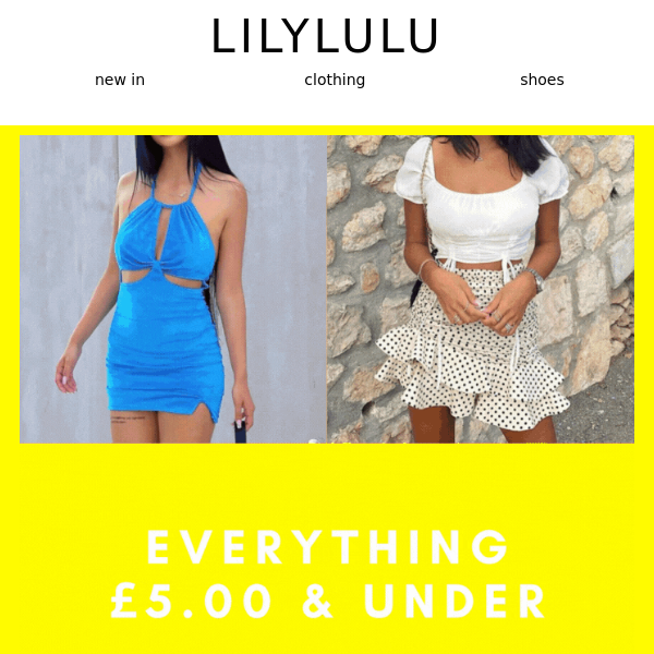 Over 200 Styles £5 & Under 💥