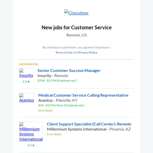 Customer Service Department Float at Miaplaza and 13 more jobs in Remote, US for you. Apply Now.