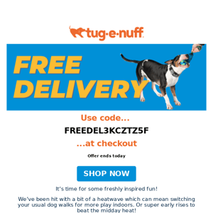 Hurry Free Delivery ends tonight...