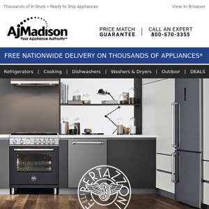 Bertazzoni Up to 2 FREE appliances with Suite Deals Rebate