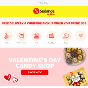 Sedano’s has you covered for Valentine’s Day! 💘