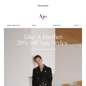 Take a Further 20% Off Sale*