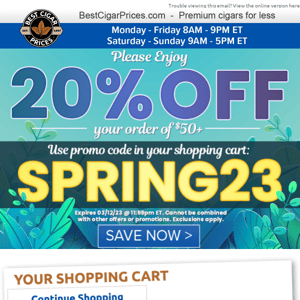 🌼 Spring Savings - 20% Off Your Order 🌼