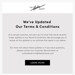 Updates to our Terms & Conditions