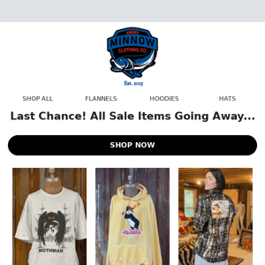 Last Chance For Clearance Sale Items!