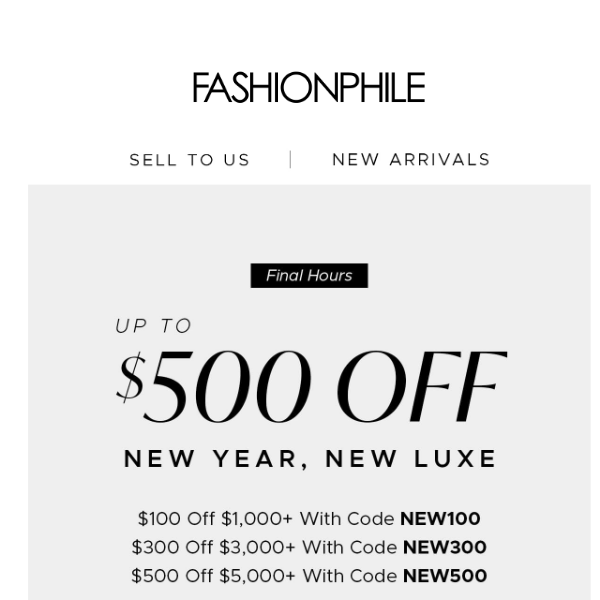 Final Hours: New Year, New Luxe!